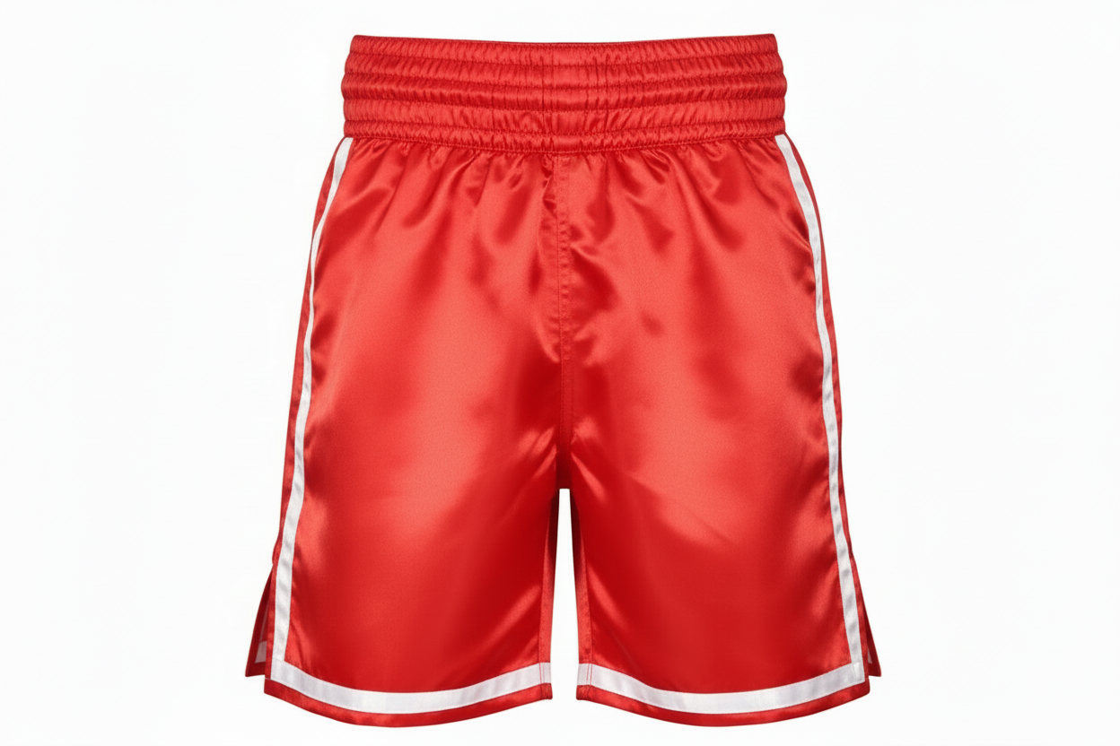 Boxing Shorts Polyester & Spandex Red Private Label Manufacturer